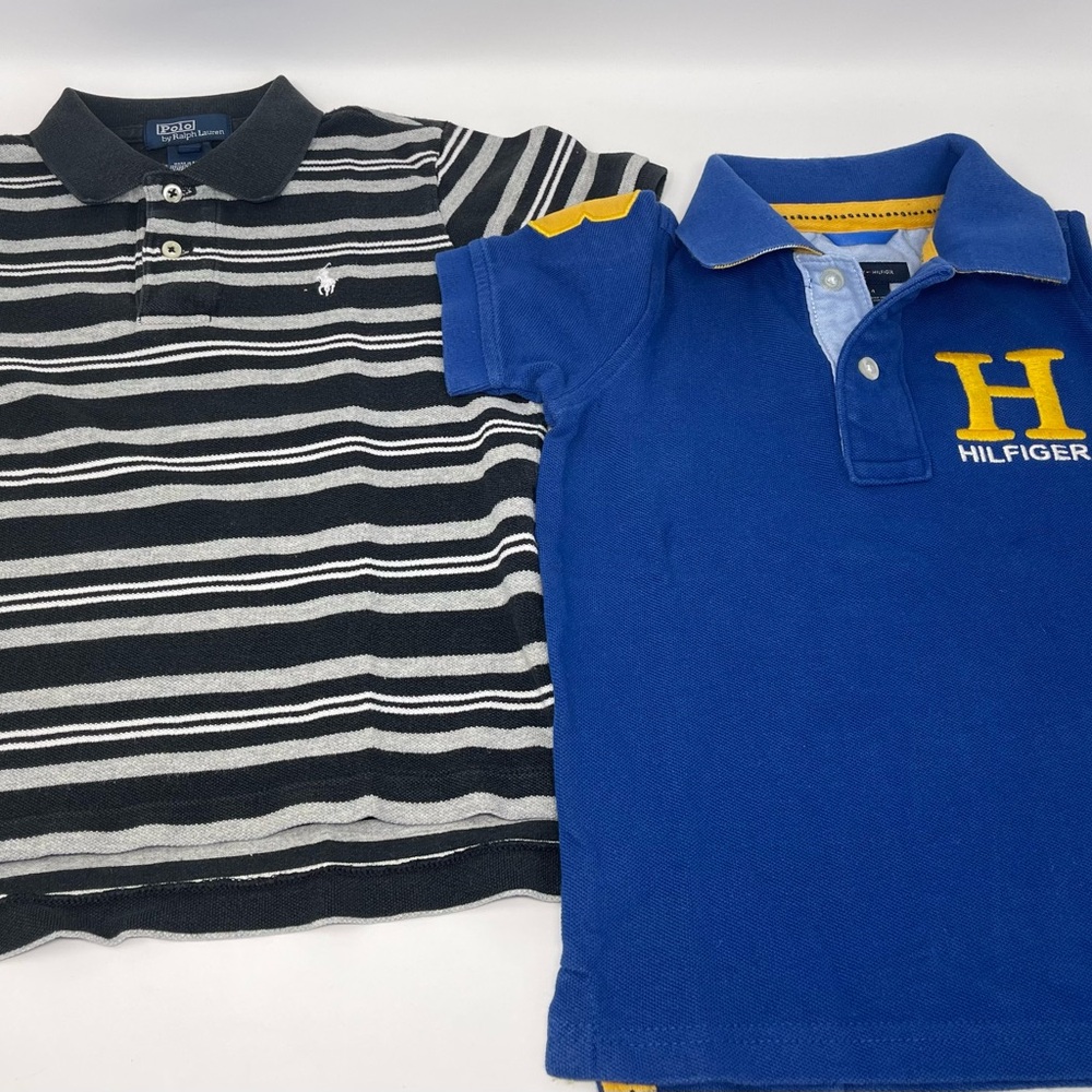 Ralph Lauren Black and White Striped Kids Polo